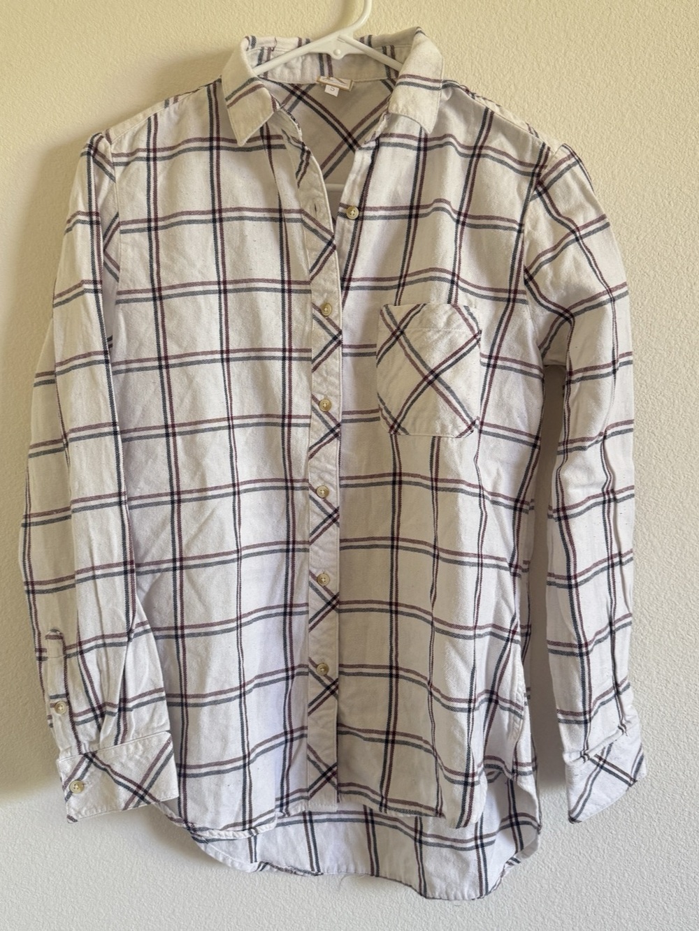K by Kinnucan’s 100% Cotton Plaid Button Down in Red White Blue Size S